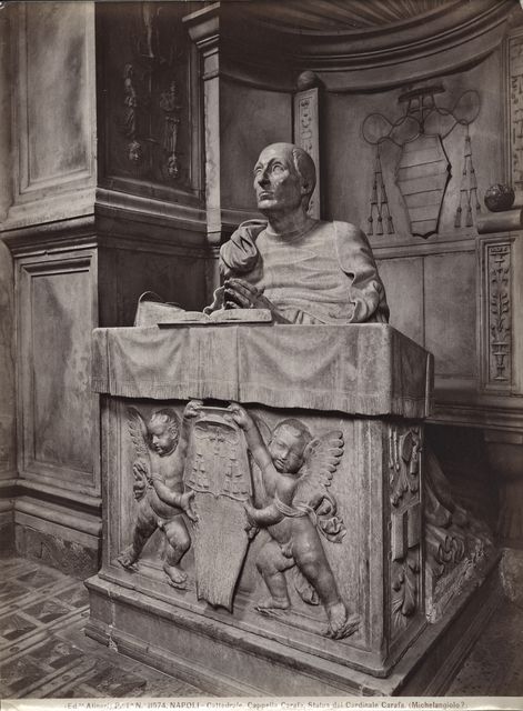 Alinari, Fratelli — Napoli - Cattedrale. Cappella Carafa, Statua del Cardinale Carafa. (Michelangiolo?) — insieme